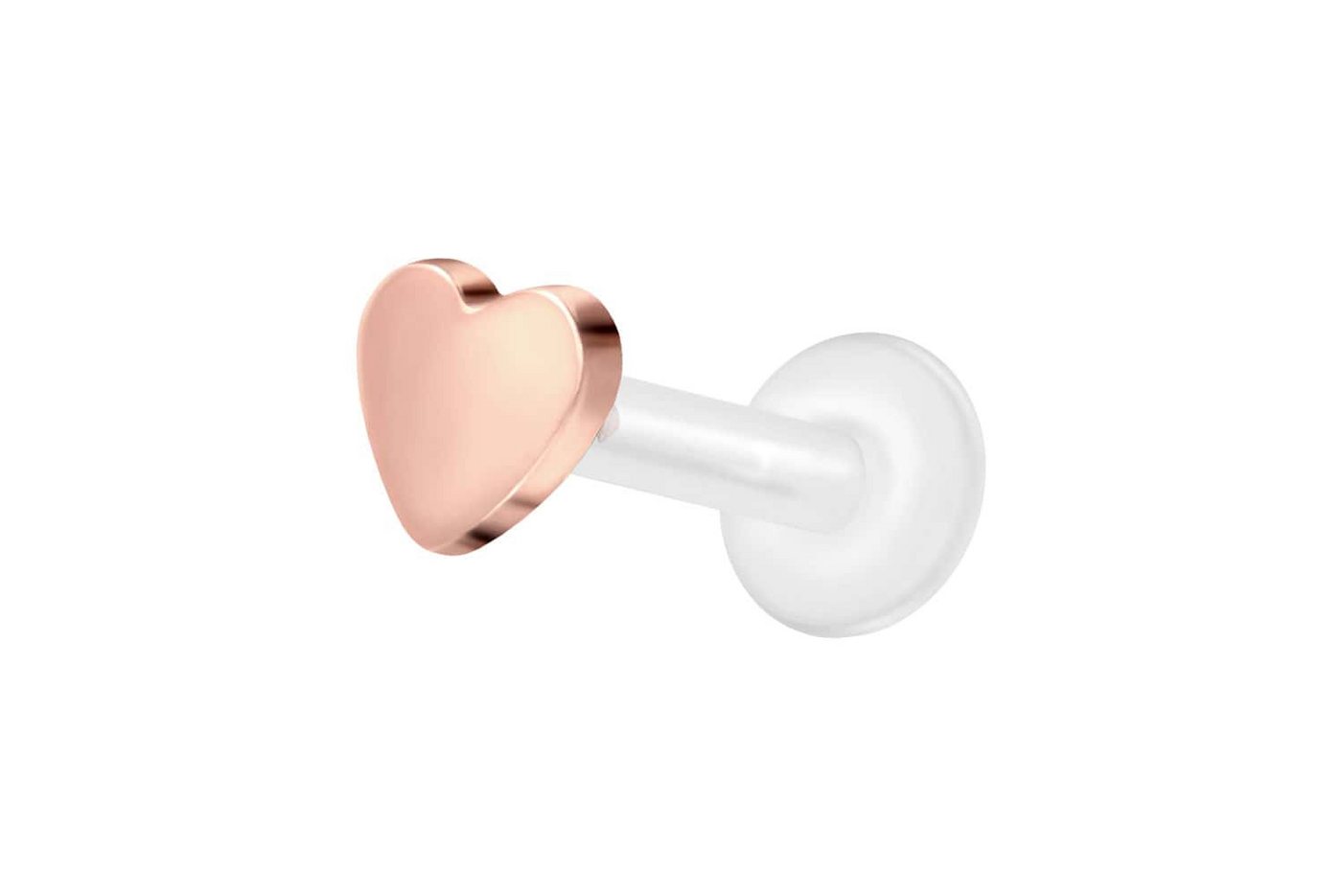 PIERCINGLINE Nasenpiercing PTFE Labret mit Innengewinde + Titan-Aufsatz HERZ (Labrets, 1-tlg) von PIERCINGLINE