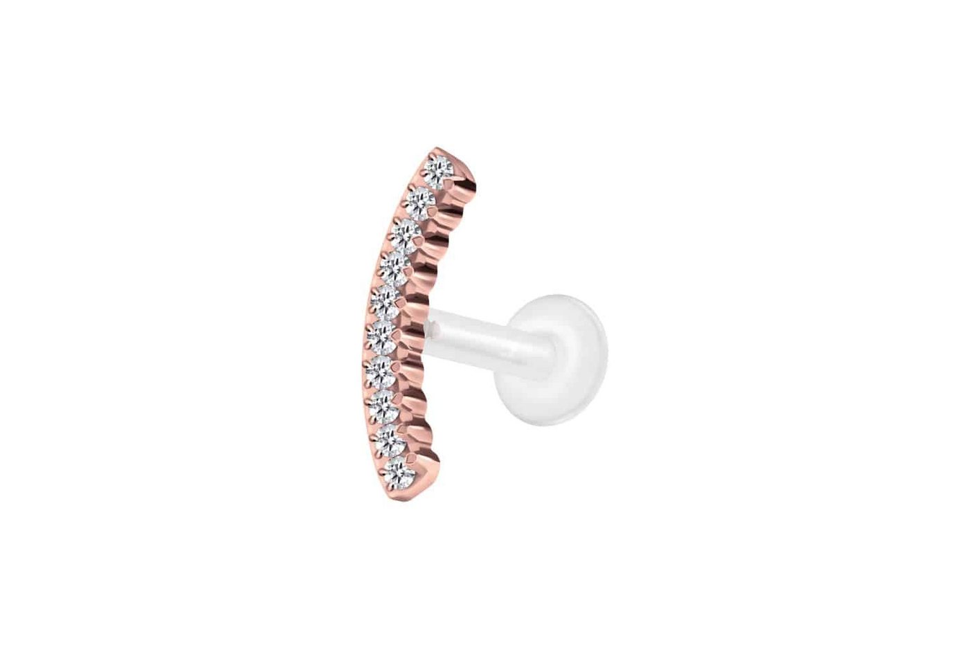 PIERCINGLINE Piercing-Set PTFE Labret mit Innengewinde + Titan-Aufsatz KRISTALLBOGEN (Labrets / 1 Stk) von PIERCINGLINE