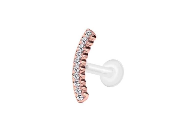 PIERCINGLINE Piercing-Set PTFE Labret mit Innengewinde + Titan-Aufsatz KRISTALLBOGEN (Labrets, 1-tlg) von PIERCINGLINE