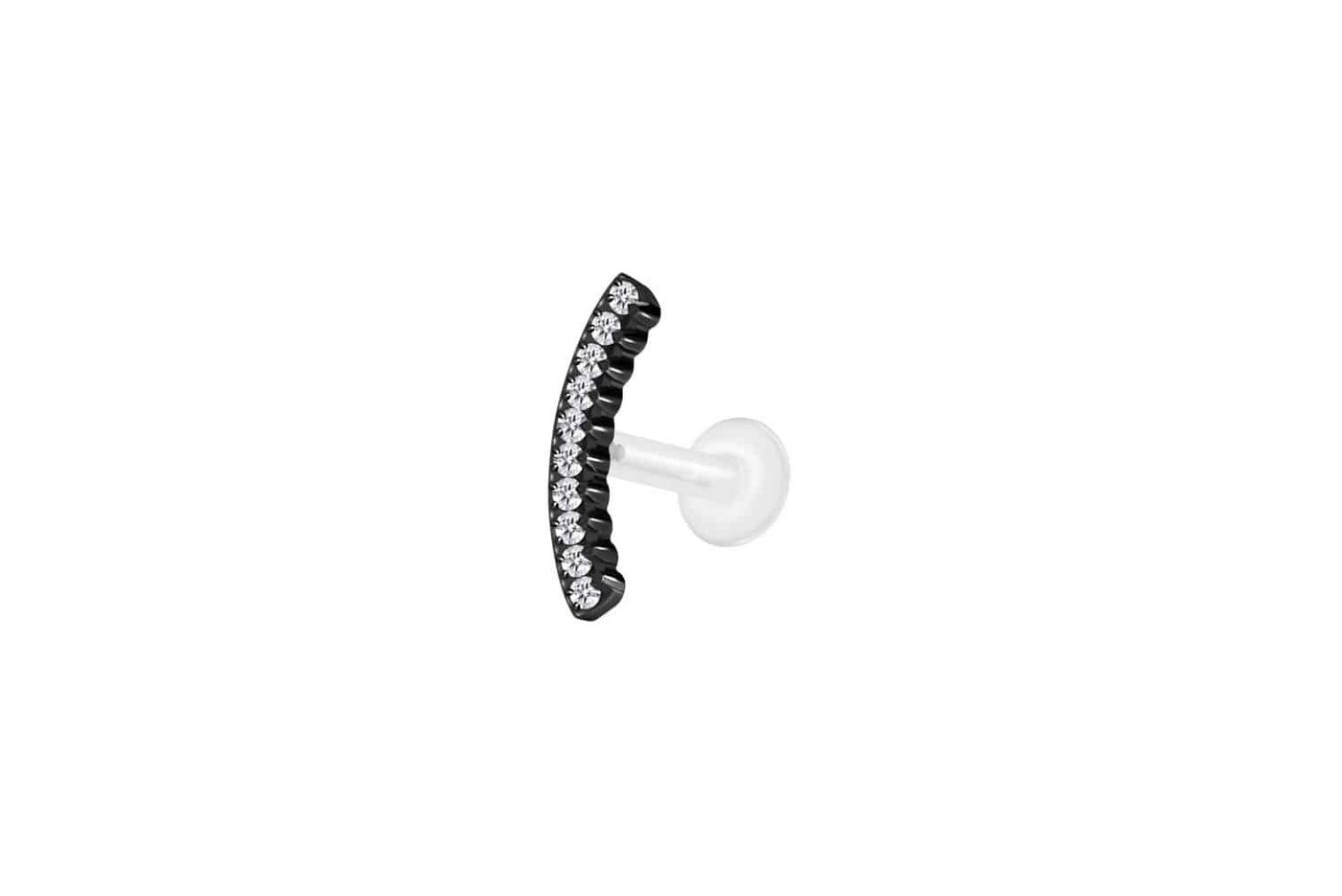 PIERCINGLINE Piercing-Set PTFE Labret mit Innengewinde + Titan-Aufsatz KRISTALLBOGEN (Labrets / 1 Stk) von PIERCINGLINE