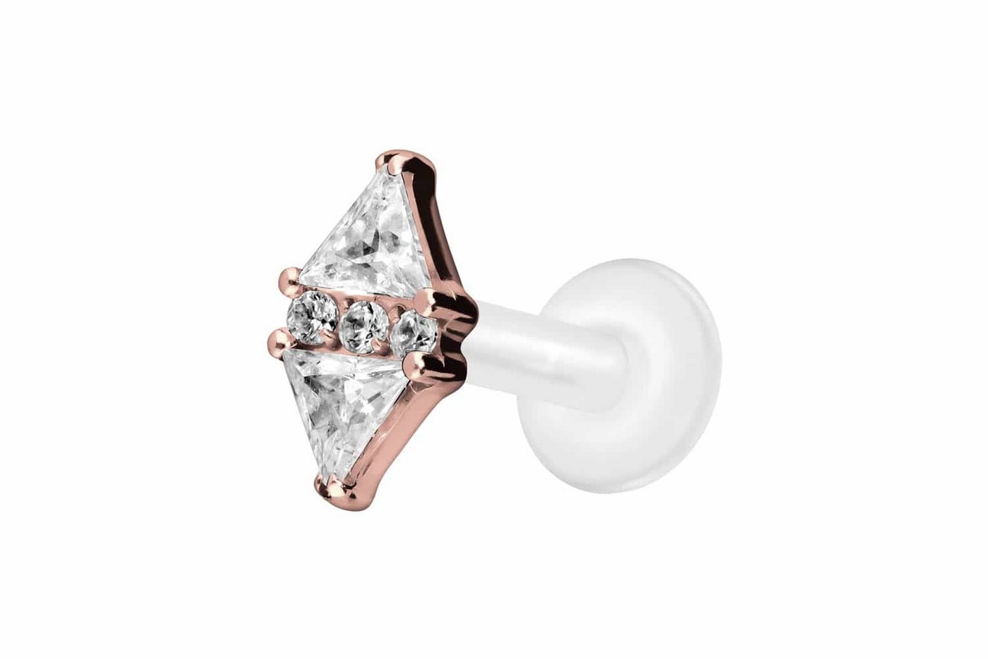 PIERCINGLINE Piercing-Set PTFE Labret mit Innengewinde + Titan-Aufsatz KRISTALLRAUTE (Labrets / 1 Stk) von PIERCINGLINE