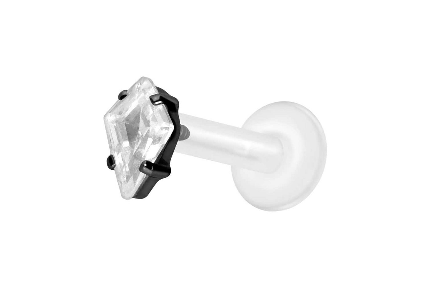 PIERCINGLINE Nasenpiercing PTFE Labret mit Innengewinde + Titan-Aufsatz KRISTALLRAUTE (Labrets, 1-tlg) von PIERCINGLINE