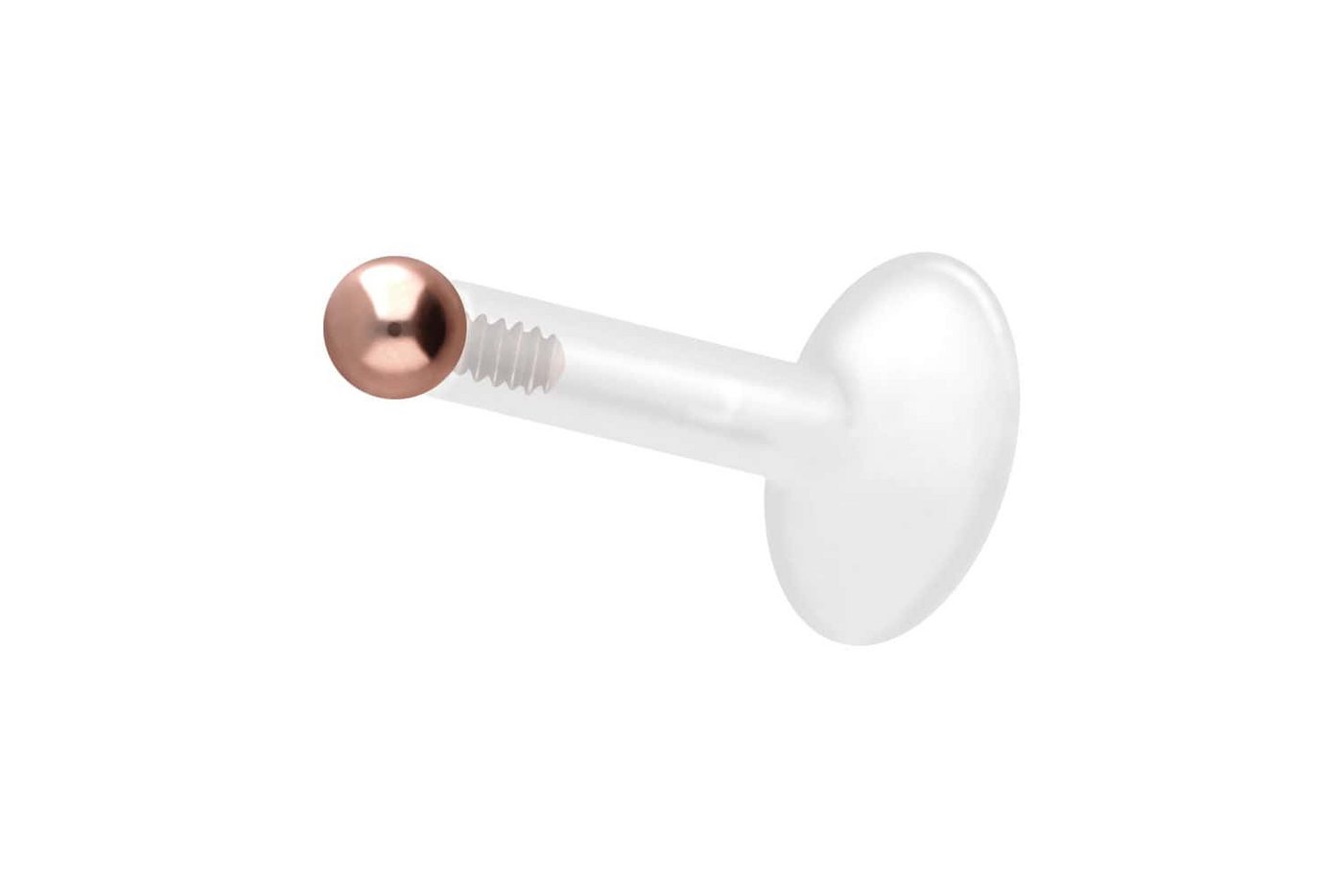 PIERCINGLINE Nasenpiercing PTFE Labret mit Innengewinde + Titan-Aufsatz KUGEL (Labrets, 1-tlg) von PIERCINGLINE