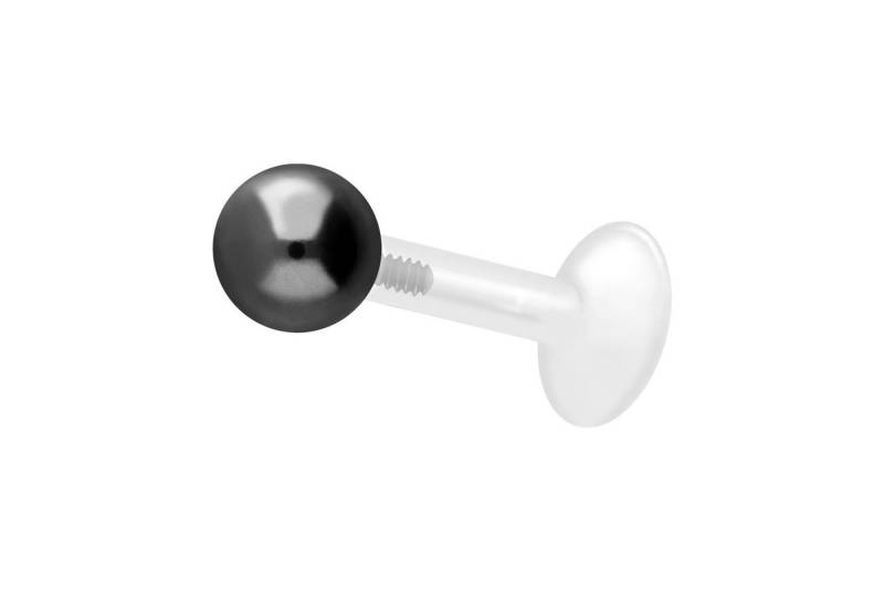 PIERCINGLINE Piercing-Set PTFE Labret mit Innengewinde + Titan-Aufsatz KUGEL (Labrets / 1 Stk) von PIERCINGLINE