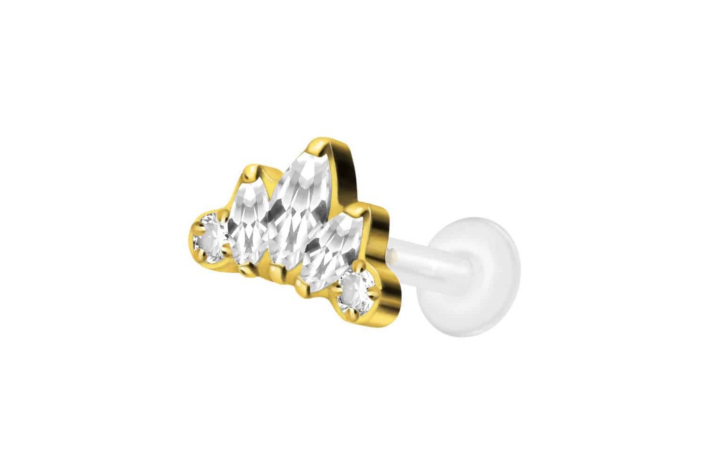 PIERCINGLINE Nasenpiercing PTFE Labret mit Innengewinde + Titan-Aufsatz LOTUSBLÜTE (Labrets, 1-tlg) von PIERCINGLINE