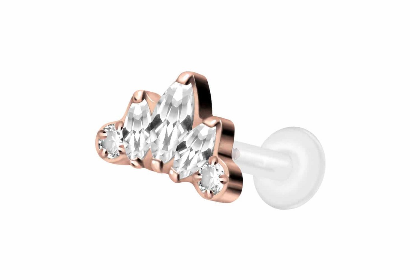 PIERCINGLINE Nasenpiercing PTFE Labret mit Innengewinde + Titan-Aufsatz LOTUSBLÜTE (Labrets, 1-tlg) von PIERCINGLINE