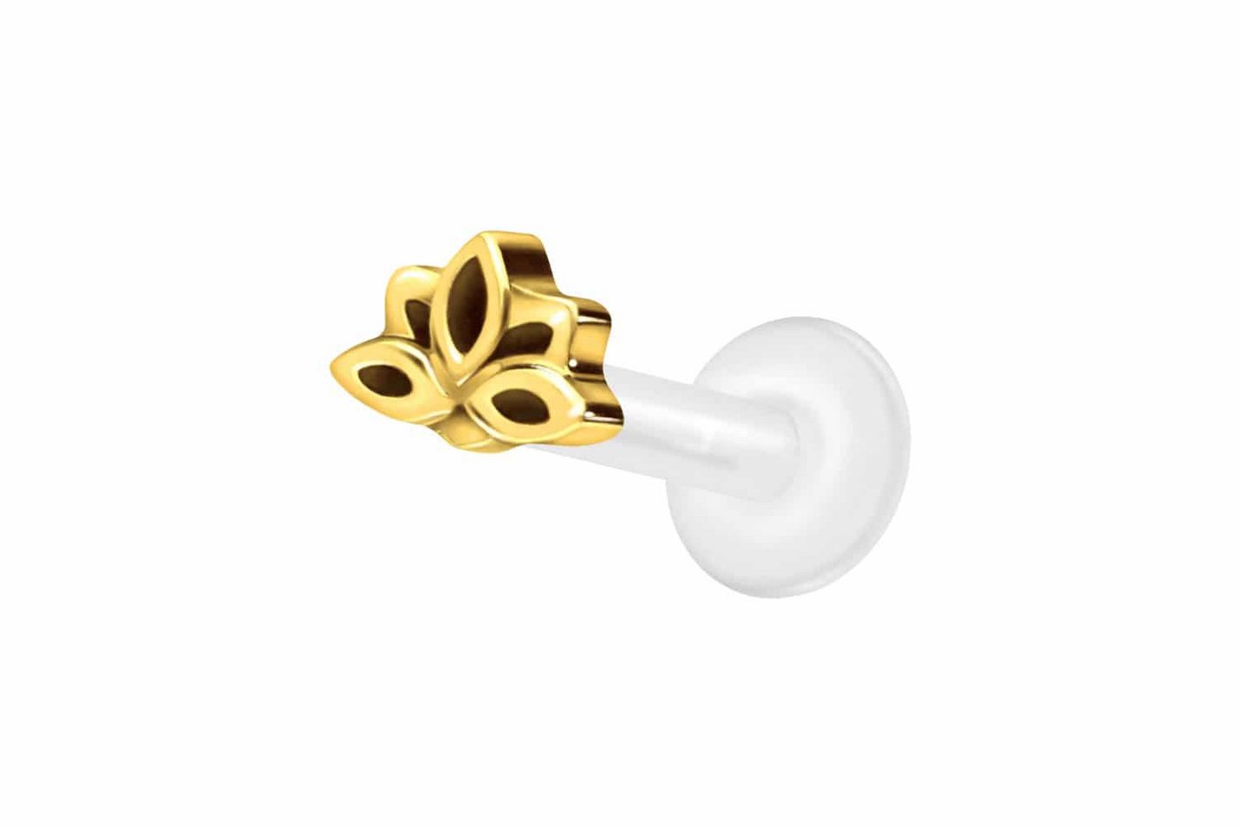 PIERCINGLINE Nasenpiercing PTFE Labret mit Innengewinde + Titan-Aufsatz LOTUSBLÜTE (Labrets, 1-tlg) von PIERCINGLINE
