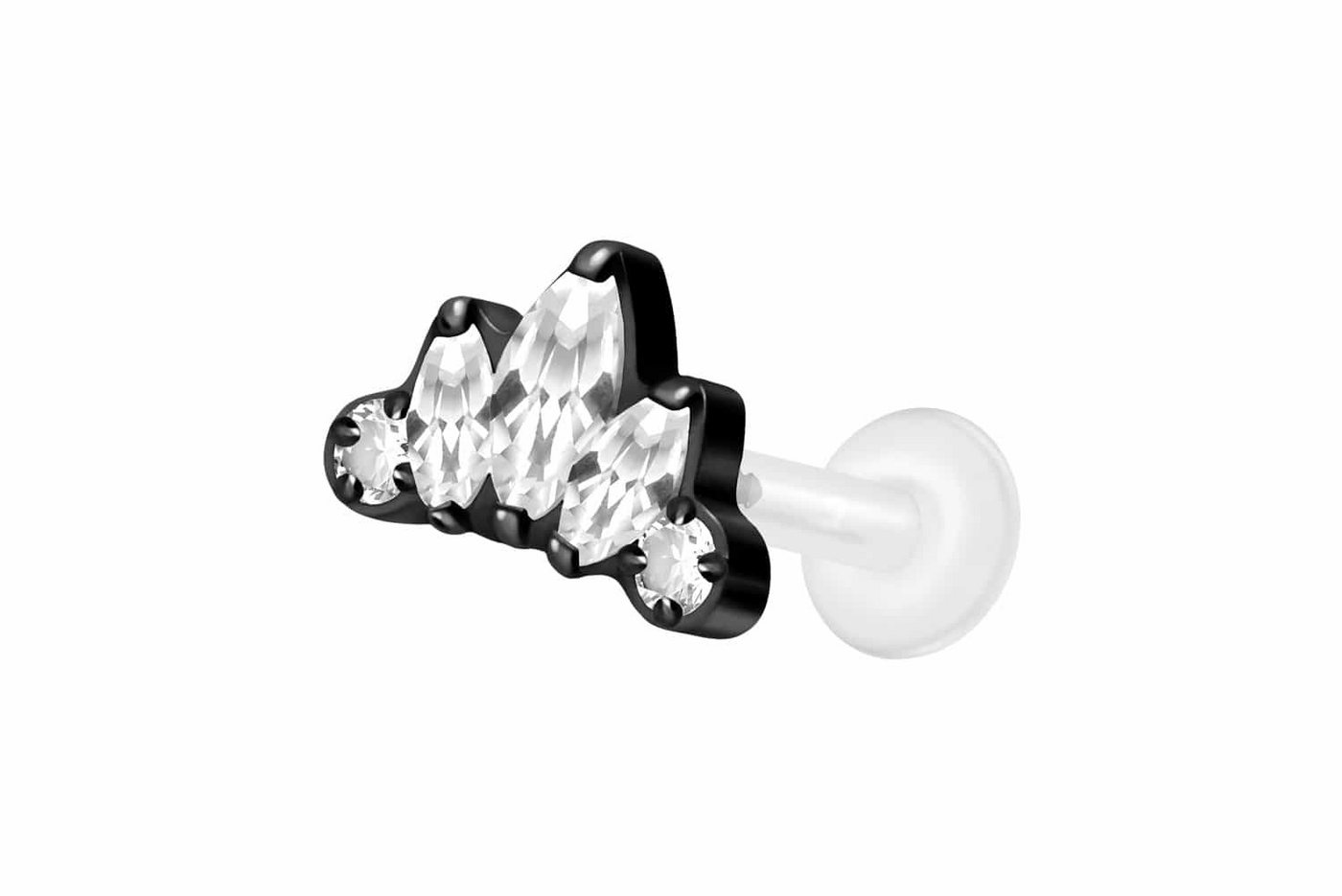 PIERCINGLINE Nasenpiercing PTFE Labret mit Innengewinde + Titan-Aufsatz LOTUSBLÜTE (Labrets, 1-tlg) von PIERCINGLINE