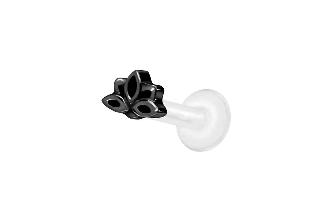 PIERCINGLINE Nasenpiercing PTFE Labret mit Innengewinde + Titan-Aufsatz LOTUSBLÜTE (Labrets, 1-tlg) von PIERCINGLINE