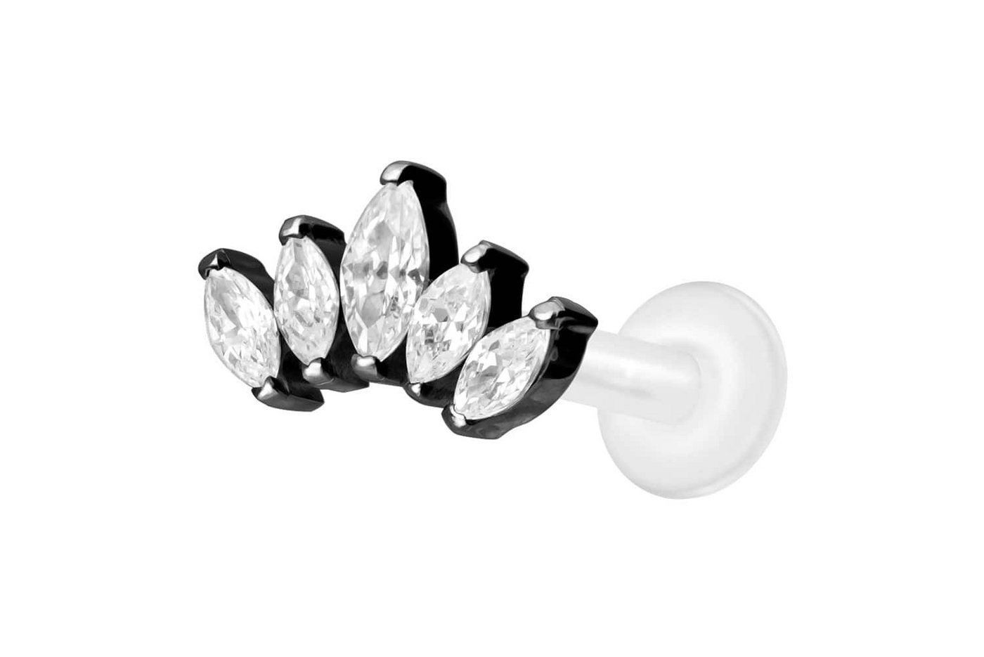PIERCINGLINE Nasenpiercing PTFE Labret mit Innengewinde + Titan-Aufsatz LOTUSBLÜTE (Labrets, 1-tlg) von PIERCINGLINE