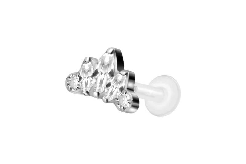 PIERCINGLINE Piercing-Set PTFE Labret mit Innengewinde + Titan-Aufsatz LOTUSBLÜTE (Labrets / 1 Stk) von PIERCINGLINE