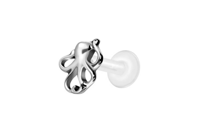 PIERCINGLINE Piercing-Set PTFE Labret mit Innengewinde + Titan-Aufsatz OKTOPUS (Labrets / 1 Stk) von PIERCINGLINE