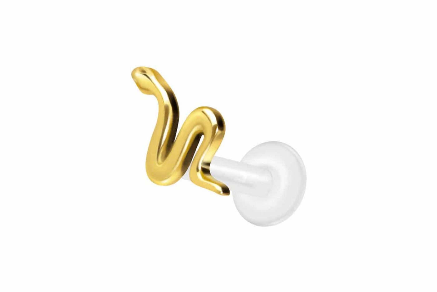 PIERCINGLINE Nasenpiercing PTFE Labret mit Innengewinde + Titan-Aufsatz SCHLANGE (Labrets, 1-tlg) von PIERCINGLINE
