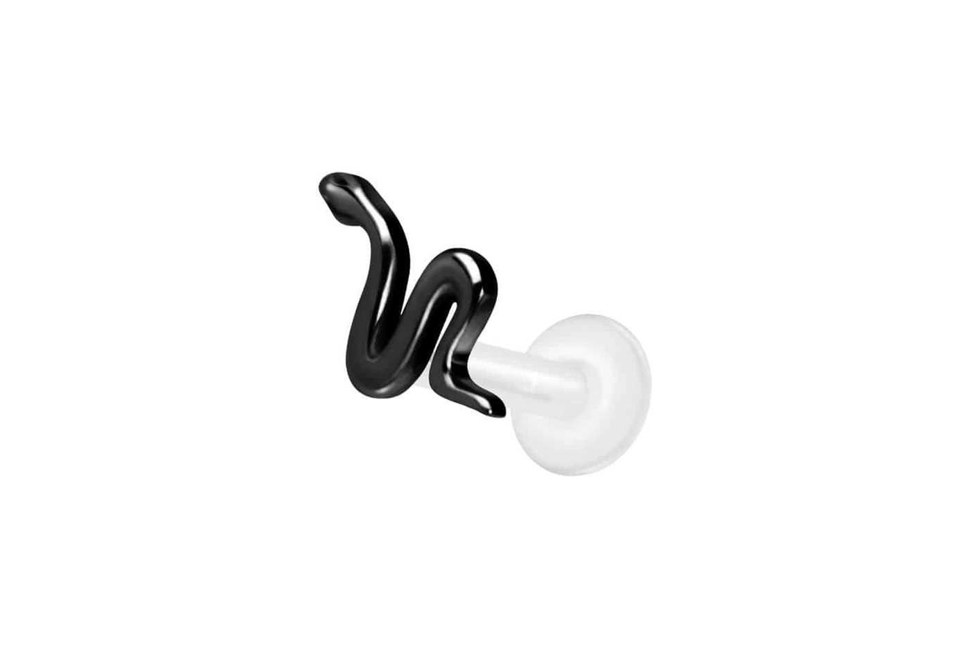PIERCINGLINE Nasenpiercing PTFE Labret mit Innengewinde + Titan-Aufsatz SCHLANGE (Labrets, 1-tlg) von PIERCINGLINE
