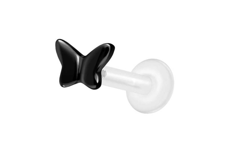 PIERCINGLINE Piercing-Set PTFE Labret mit Innengewinde + Titan-Aufsatz SCHMETTERLING (Labrets / 1 Stk) von Piercingline