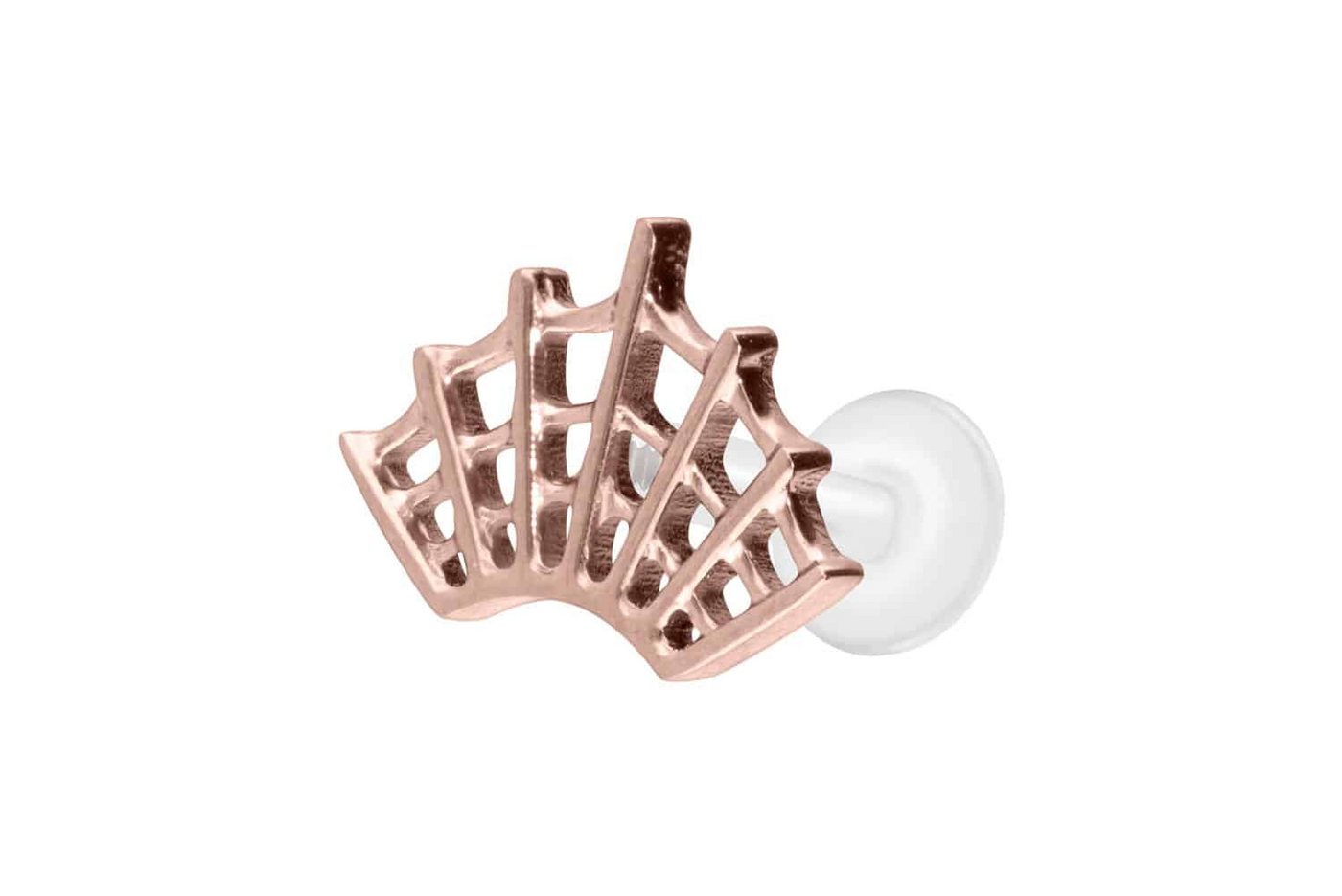 PIERCINGLINE Nasenpiercing PTFE Labret mit Innengewinde + Titan-Aufsatz SPINNENNETZ (Labrets, 1-tlg) von PIERCINGLINE
