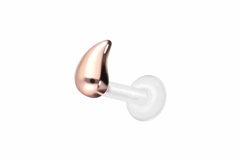 PIERCINGLINE Piercing-Set PTFE Labret mit Innengewinde + Titan-Aufsatz TRÄNE (Labrets / 1 Stk) von PIERCINGLINE