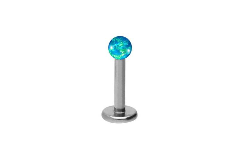 PIERCINGLINE Piercing-Set Titan Labret SYNTHETISCHER OPAL (Labrets / 1 Stk) von PIERCINGLINE