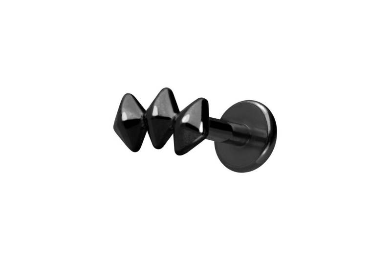 PIERCINGLINE Piercing-Set Titan Labret mit Innengewinde 3 RAUTEN (Labrets / 1 Stk) von PIERCINGLINE