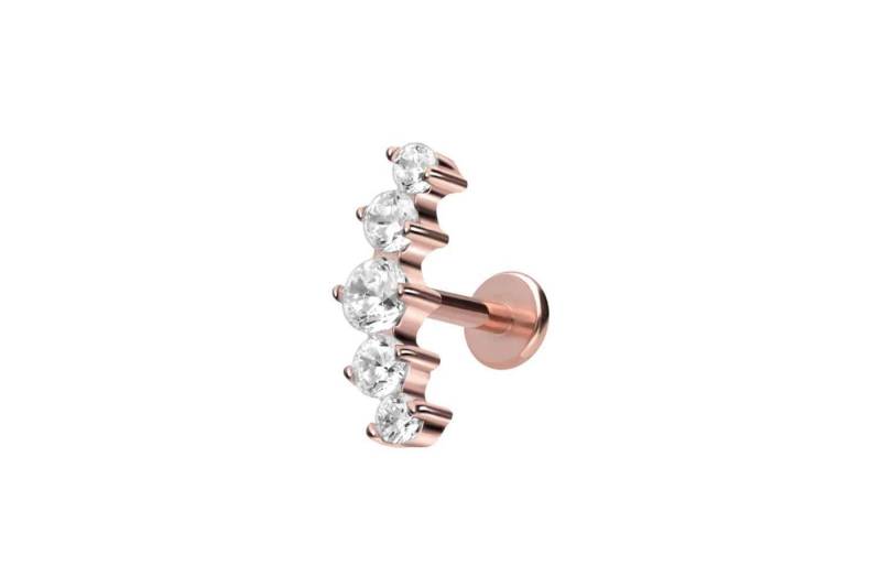 PIERCINGLINE Piercing-Set Titan Labret mit Innengewinde 5 EINGEFASSTE KRISTALLE (Labrets, 1-tlg) von PIERCINGLINE
