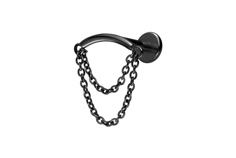 PIERCINGLINE Piercing-Set Titan Labret mit Innengewinde BOGEN + 2 KETTEN (Labrets / 1 Stk) von PIERCINGLINE