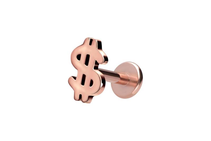 PIERCINGLINE Piercing-Set Titan Labret mit Innengewinde DOLLARZEICHEN (Labrets / 1 Stk) von PIERCINGLINE