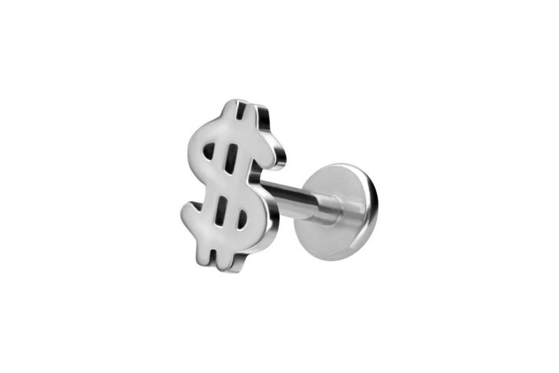 PIERCINGLINE Piercing-Set Titan Labret mit Innengewinde DOLLARZEICHEN (Labrets / 1 Stk) von PIERCINGLINE