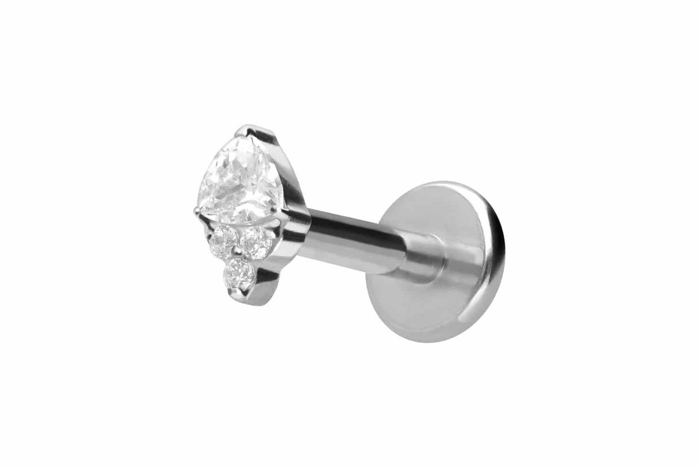 PIERCINGLINE Piercing-Set Titan Labret mit Innengewinde EINGEFASSTE KRISTALLE (Labrets / 1 Stk) von PIERCINGLINE