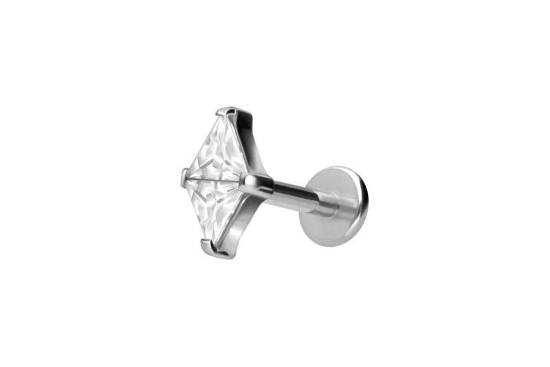 PIERCINGLINE Piercing-Set Titan Labret mit Innengewinde EINGEFASSTE KRISTALLRAUTE (Labrets / 1 Stk) von Piercingline