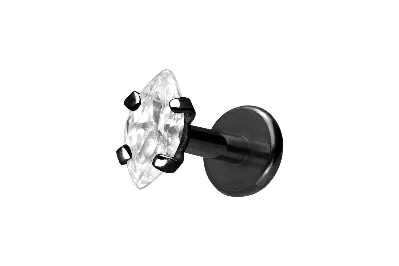 PIERCINGLINE Piercing-Set Titan Labret mit Innengewinde EINGEFASSTER KRISTALLTROPFEN (Labrets / 1 Stk) von PIERCINGLINE