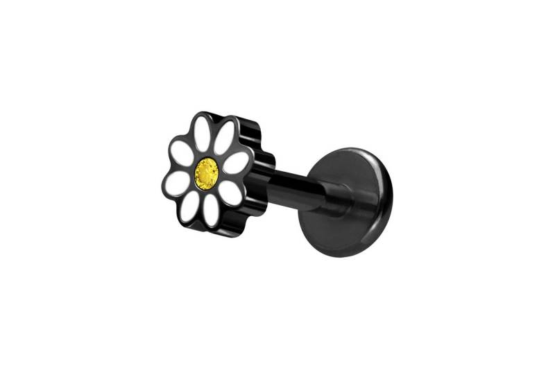 PIERCINGLINE Piercing-Set (Labrets, Titan Labret mit Innengewinde GÄNSEBLÜMCHEN + KRISTALL) von PIERCINGLINE