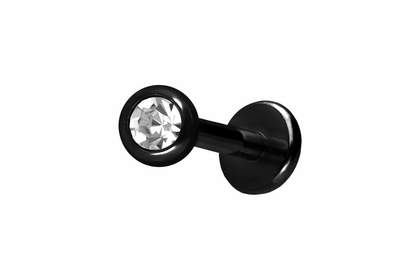 PIERCINGLINE Piercing-Set Titan Labret mit Innengewinde KRISTALL (Labrets / 1 Stk) von PIERCINGLINE