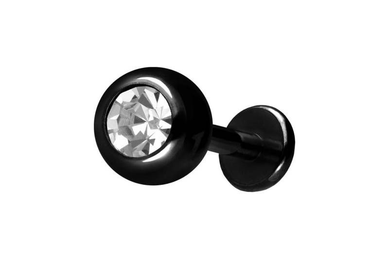 PIERCINGLINE Piercing-Set Titan Labret mit Innengewinde KRISTALL (Labrets / 1 Stk) von PIERCINGLINE