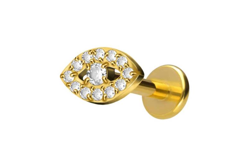 PIERCINGLINE Piercing-Set Titan Labret mit Innengewinde KRISTALLAUGE (Labrets / 1 Stk) von PIERCINGLINE