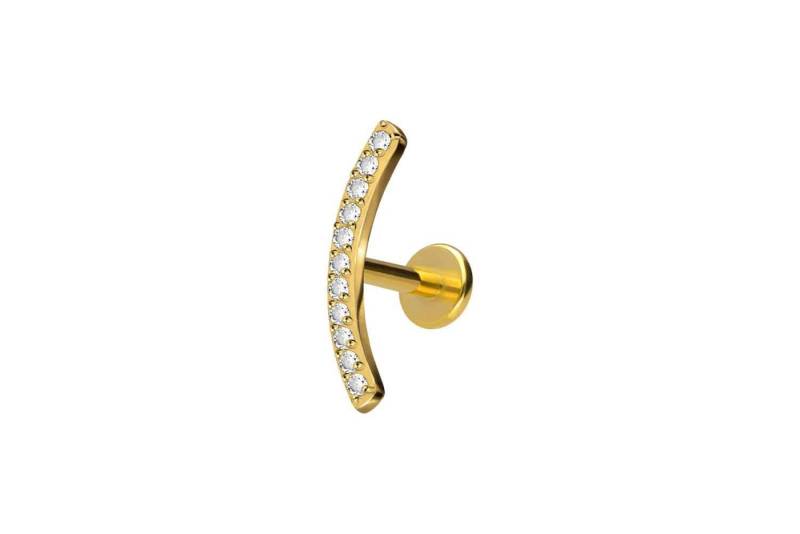 PIERCINGLINE Piercing-Set Titan Labret mit Innengewinde KRISTALLBOGEN (Labrets / 1 Stk) von PIERCINGLINE
