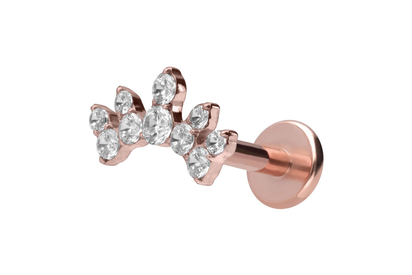 PIERCINGLINE Piercing-Set Titan Labret mit Innengewinde KRISTALLBOGEN (Labrets / 1 Stk) von PIERCINGLINE
