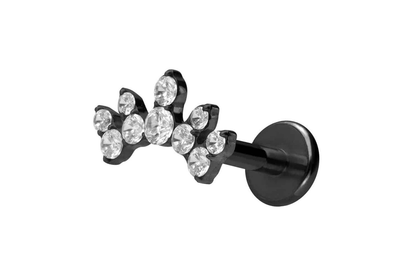 PIERCINGLINE Piercing-Set Titan Labret mit Innengewinde KRISTALLBOGEN (Labrets / 1 Stk) von PIERCINGLINE