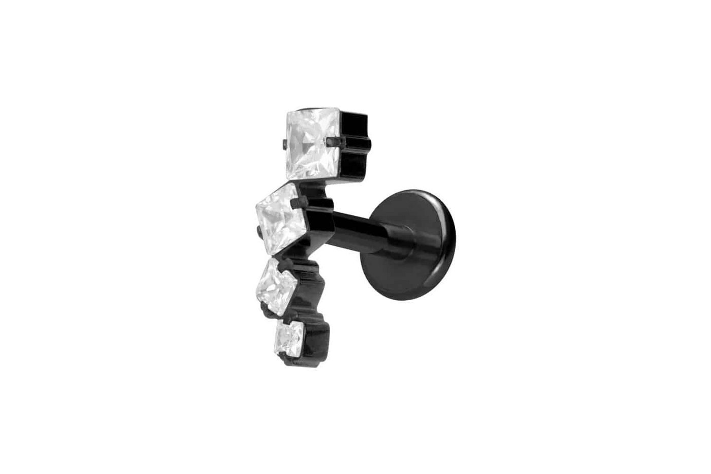 PIERCINGLINE Piercing-Set Titan Labret mit Innengewinde KRISTALLBOGEN (Labrets / 1 Stk) von PIERCINGLINE