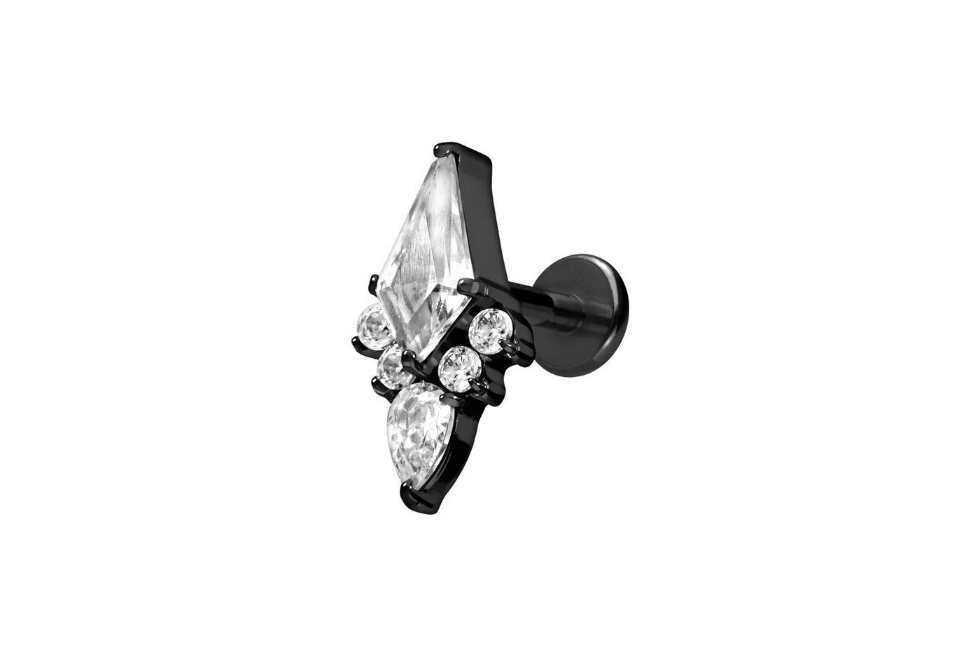 PIERCINGLINE Piercing-Set Titan Labret mit Innengewinde KRISTALLSCHILD (Labrets / 1 Stk) von PIERCINGLINE