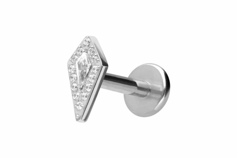 PIERCINGLINE Piercing-Set Titan Labret mit Innengewinde KRISTALLSCHILD (Labrets / 1 Stk) von PIERCINGLINE