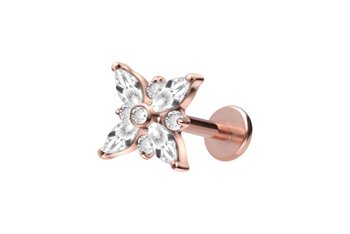 PIERCINGLINE Piercing-Set Titan Labret mit Innengewinde KRISTALLSTERN (Labrets / 1 Stk) von PIERCINGLINE