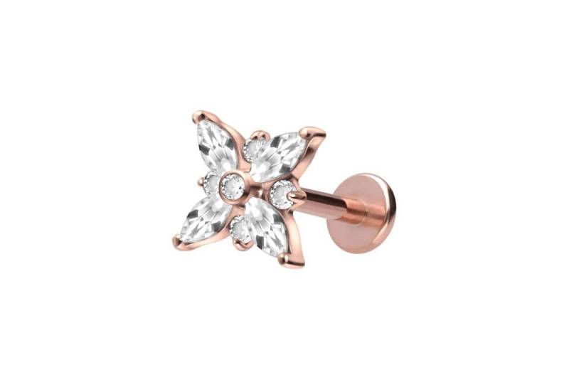 PIERCINGLINE Piercing-Set Titan Labret mit Innengewinde KRISTALLSTERN (Labrets / 1 Stk) von PIERCINGLINE