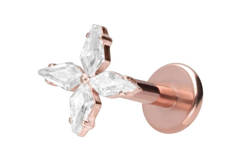 PIERCINGLINE Piercing-Set Titan Labret mit Innengewinde KRISTALLSTERN (Labrets / 1 Stk) von PIERCINGLINE
