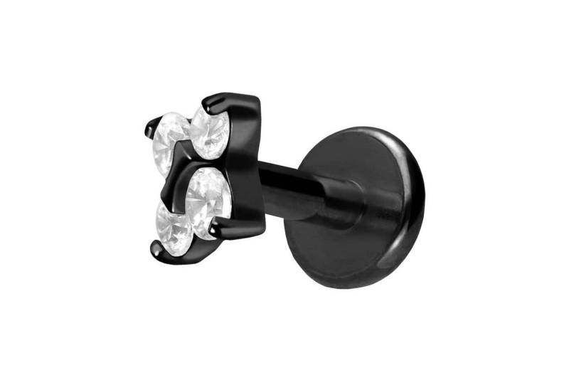 PIERCINGLINE Piercing-Set Titan Labret mit Innengewinde KRISTALLSTERN (Labrets / 1 Stk) von PIERCINGLINE