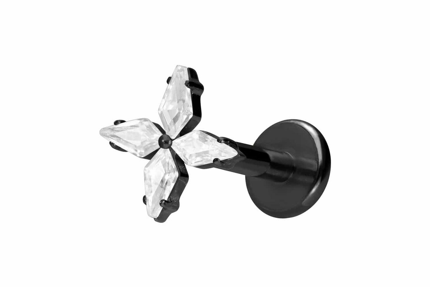 PIERCINGLINE Piercing-Set Titan Labret mit Innengewinde KRISTALLSTERN (Labrets / 1 Stk) von PIERCINGLINE