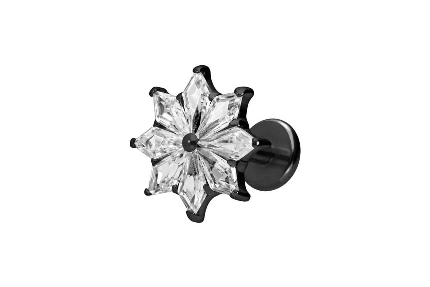 PIERCINGLINE Piercing-Set Titan Labret mit Innengewinde KRISTALLSTERN (Labrets / 1 Stk) von PIERCINGLINE