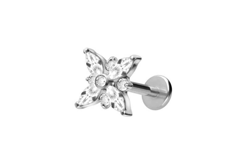 PIERCINGLINE Piercing-Set Titan Labret mit Innengewinde KRISTALLSTERN (Labrets / 1 Stk) von PIERCINGLINE