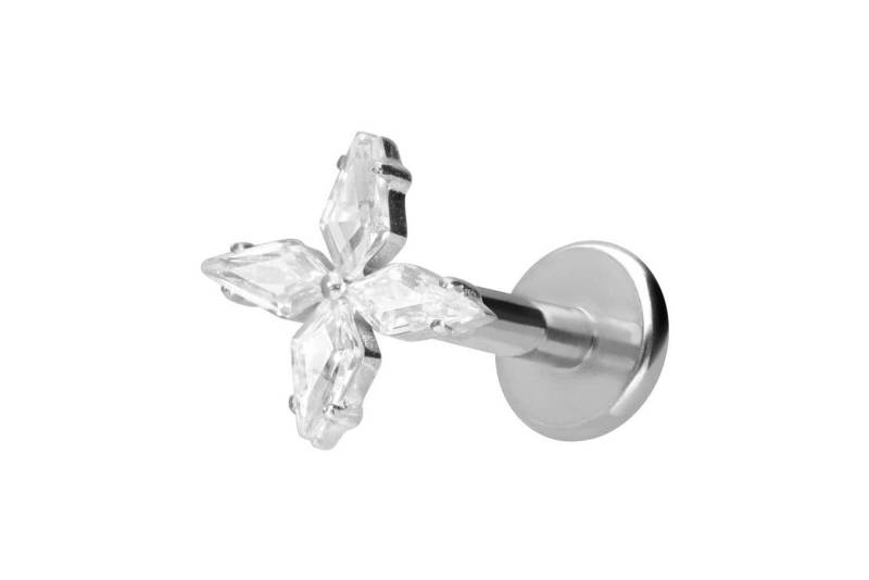 PIERCINGLINE Piercing-Set Titan Labret mit Innengewinde KRISTALLSTERN (Labrets / 1 Stk) von PIERCINGLINE