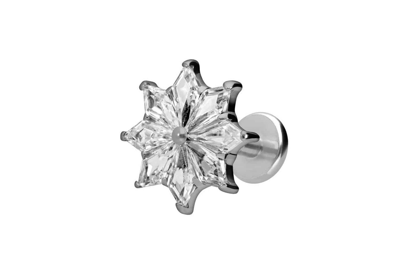 PIERCINGLINE Piercing-Set Titan Labret mit Innengewinde KRISTALLSTERN (Labrets / 1 Stk) von PIERCINGLINE