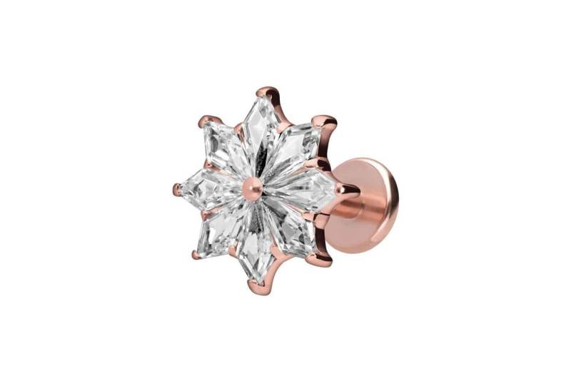 PIERCINGLINE Piercing-Set Titan Labret mit Innengewinde KRISTALLSTERN (Labrets / 1 Stk) von PIERCINGLINE
